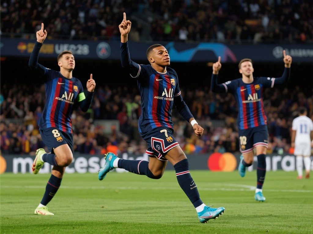 姆巴佩创历史:两次客场对阵巴萨完成帽子戏法 在最近的欧冠比赛中,姆巴佩带领巴黎圣日耳